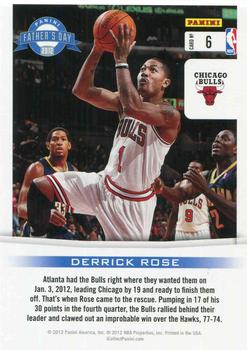 2012 Panini Father's Day #6 Derrick Rose Back