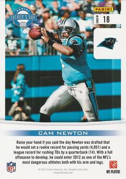 2012 Panini Father's Day #18 Cam Newton Back
