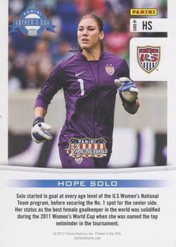 2012 Panini Father's Day #HS Hope Solo Back