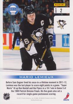 2012 Panini Father's Day - Legends #2 Mario Lemieux Back