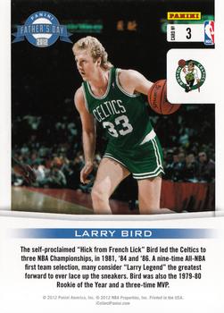 2012 Panini Father's Day - Legends #3 Larry Bird Back