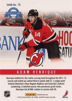 2012 Panini Father's Day - Rookies #14 Adam Henrique Back