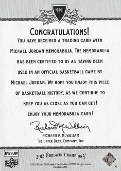 2012 Upper Deck Goodwin Champions - Memorabilia #M-MJ Michael Jordan Back
