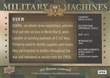 2012 Upper Deck Goodwin Champions - Military Machines #MM-5 DUKW Back