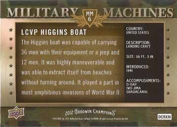 2012 Upper Deck Goodwin Champions - Military Machines #MM-6 LCVP Higgins Boat Back