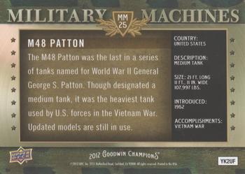 2012 Upper Deck Goodwin Champions - Military Machines #MM-25 M48 Patton Back