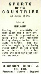1962 Dickson Orde & Co. Ltd. Sports of the Countries #6 Ireland - Hurling Back