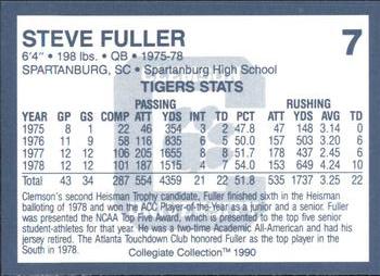 1990 Collegiate Collection Clemson Tigers #7 Steve Fuller Back