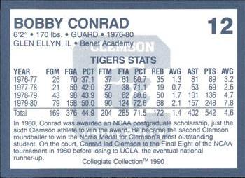 1990 Collegiate Collection Clemson Tigers #12 Bobby Conrad Back
