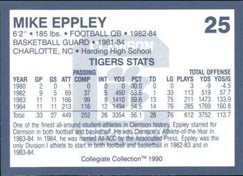 1990 Collegiate Collection Clemson Tigers #25 Mike Eppley Back
