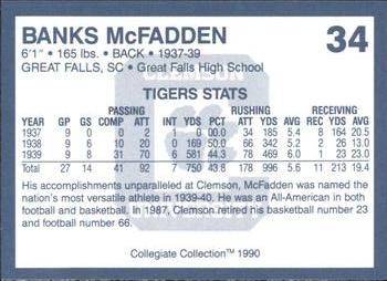 1990 Collegiate Collection Clemson #34 Banks McFadden Back