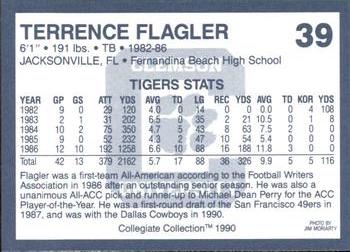 1990 Collegiate Collection Clemson Tigers #39 Terrence Flagler Back