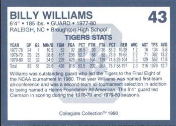 1990 Collegiate Collection Clemson Tigers #43 Billy Williams Back