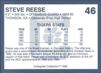 1990 Collegiate Collection Clemson Tigers #46 Steve Reese Back