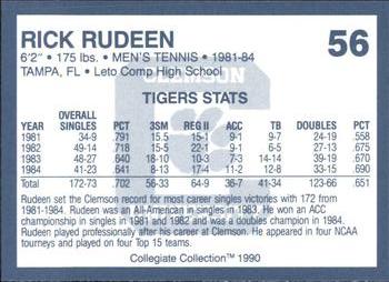 1990 Collegiate Collection Clemson Tigers #56 Rick Rudeen Back