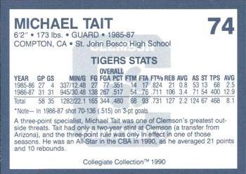 1990 Collegiate Collection Clemson Tigers #74 Michael Tait Back