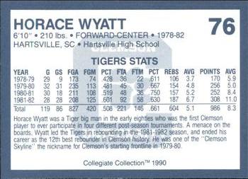 1990 Collegiate Collection Clemson Tigers #76 Horace Wyatt Back