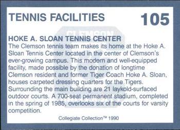 1990 Collegiate Collection Clemson Tigers #105 Soccer and Tennis Area Back