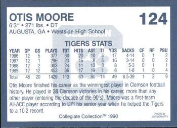 1990 Collegiate Collection Clemson Tigers #124 Otis Moore Back