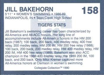 1990 Collegiate Collection Clemson Tigers #158 Jill Bakehorn Back