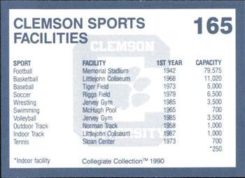 1990 Collegiate Collection Clemson Tigers #165 Sports Facilities Back
