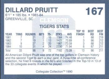 1990 Collegiate Collection Clemson Tigers #167 Dillard Pruitt Back