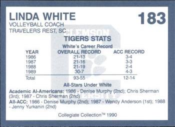 1990 Collegiate Collection Clemson Tigers #183 Linda White Back