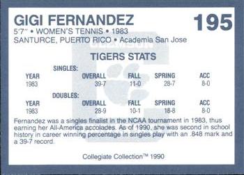 1990 Collegiate Collection Clemson Tigers #195 Gigi Fernandez Back
