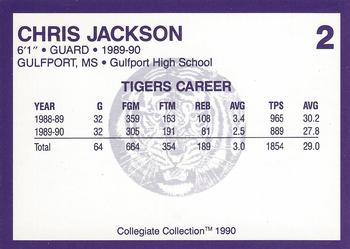 1990 Collegiate Collection LSU Tigers #2 Chris Jackson Back