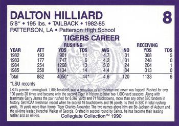 1990 Collegiate Collection LSU Tigers #8 Dalton Hilliard Back