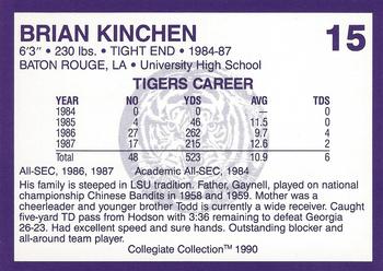 1990 Collegiate Collection LSU Tigers #15 Brian Kinchen Back