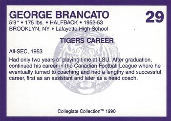 1990 Collegiate Collection LSU Tigers #29 George Brancato Back