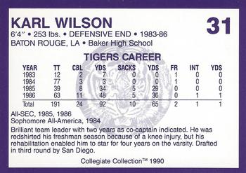 1990 Collegiate Collection LSU Tigers #31 Karl Wilson Back