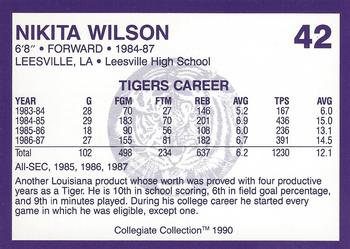 1990 Collegiate Collection LSU Tigers #42 Nikita Wilson Back