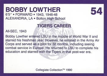 1990 Collegiate Collection LSU Tigers #54 Bobby Lowther Back