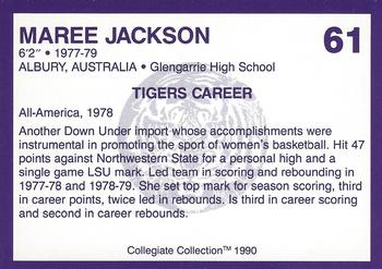 1990 Collegiate Collection LSU Tigers #61 Maree Jackson Back