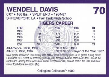 1990 Collegiate Collection LSU Tigers #70 Wendell Davis Back