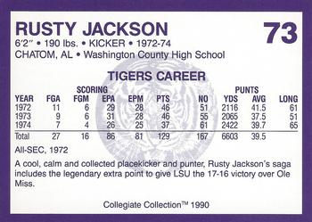 1990 Collegiate Collection LSU Tigers #73 Rusty Jackson Back