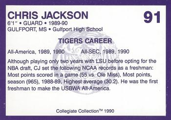 1990 Collegiate Collection LSU Tigers #91 Chris Jackson Back