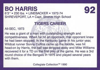 1990 Collegiate Collection LSU Tigers #92 Bo Harris Back