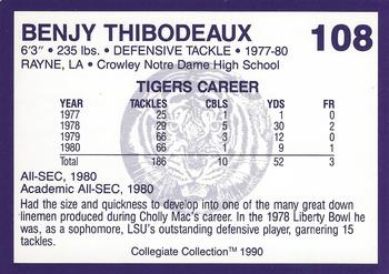 1990 Collegiate Collection LSU Tigers #108 Benjy Thibodeaux Back