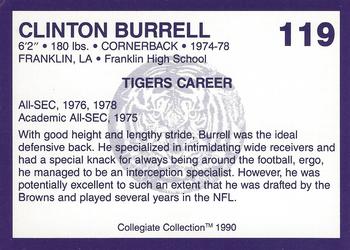 1990 Collegiate Collection LSU Tigers #119 Clinton Burrell Back