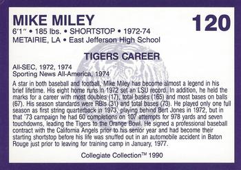1990 Collegiate Collection LSU Tigers #120 Mike Miley Back