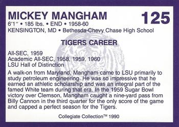 1990 Collegiate Collection LSU Tigers #125 Mickey Mangham Back