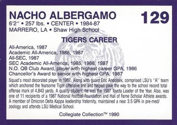 1990 Collegiate Collection LSU Tigers #129 Nacho Albergamo Back