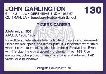 1990 Collegiate Collection LSU Tigers #130 John Garlington Back