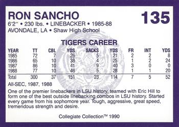 1990 Collegiate Collection LSU Tigers #135 Ron Sancho Back