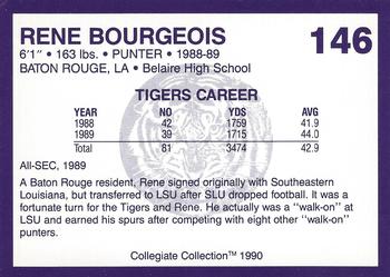 1990 Collegiate Collection LSU Tigers #146 Rene Bourgeois Back