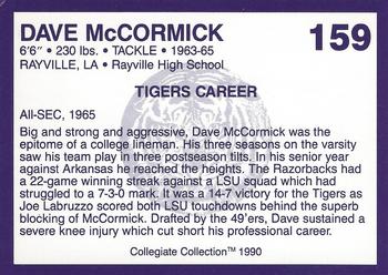 1990 Collegiate Collection LSU Tigers #159 Dave McCormick Back