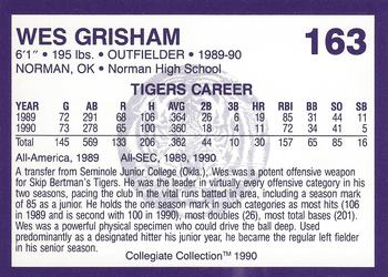 1990 Collegiate Collection LSU Tigers #163 Wes Grisham Back